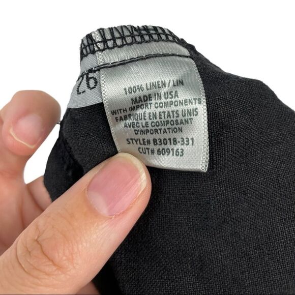 BELLA Dahl Wide Leg Black Linen Pants Size 26 - Picture 11 of 11